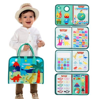 Personalisiertes Dinosaurier-Beschäftigungsbrett Montessori-Spielzeug