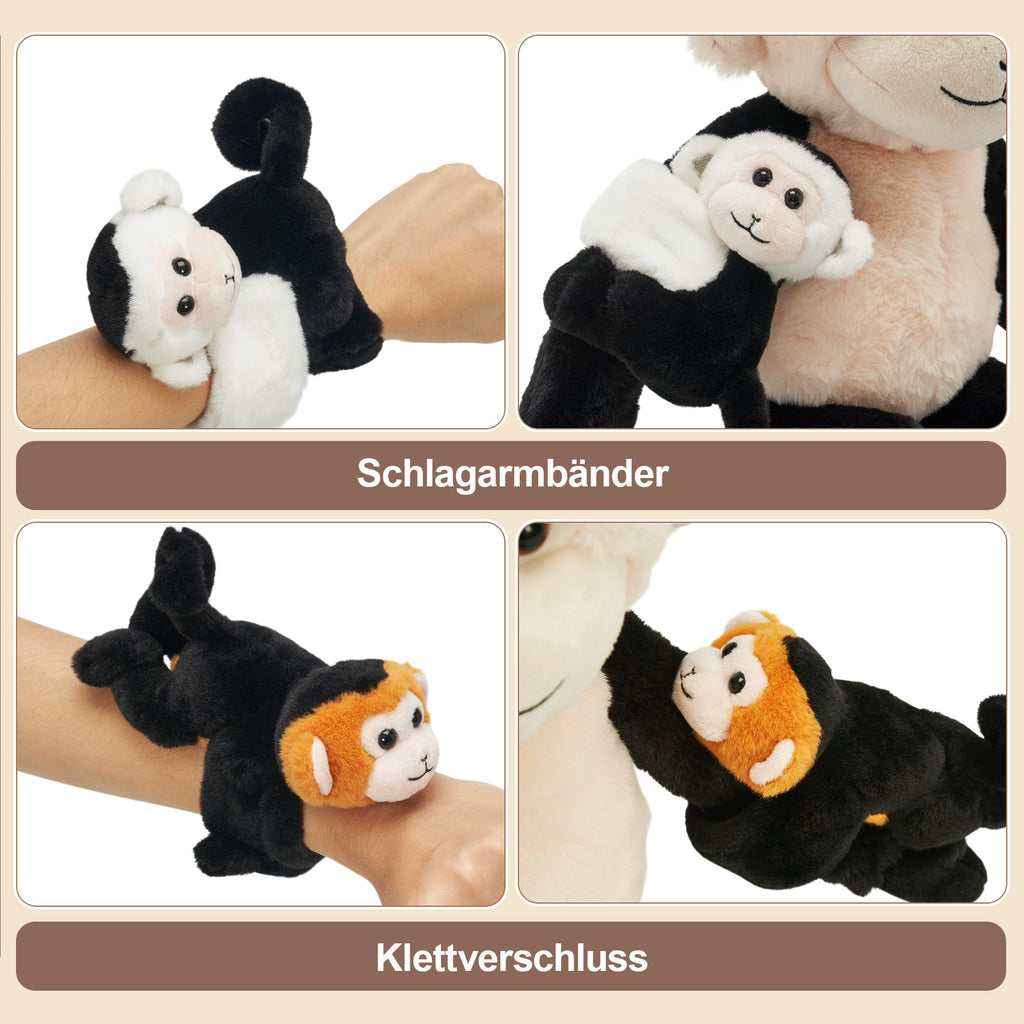 Kapuzineraffen-Plüschtier mit 4 Babys