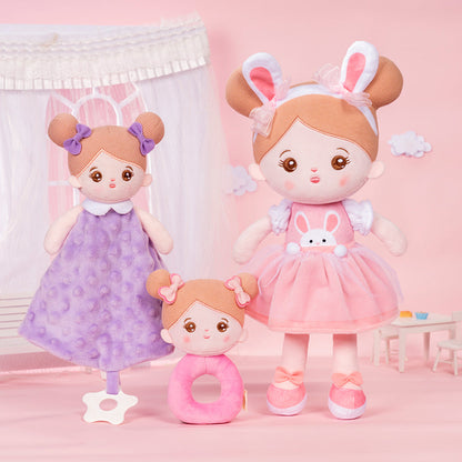 Osterangebot - Personalisiertes Hasenmädchen-Plüschpuppen-Geschenkset