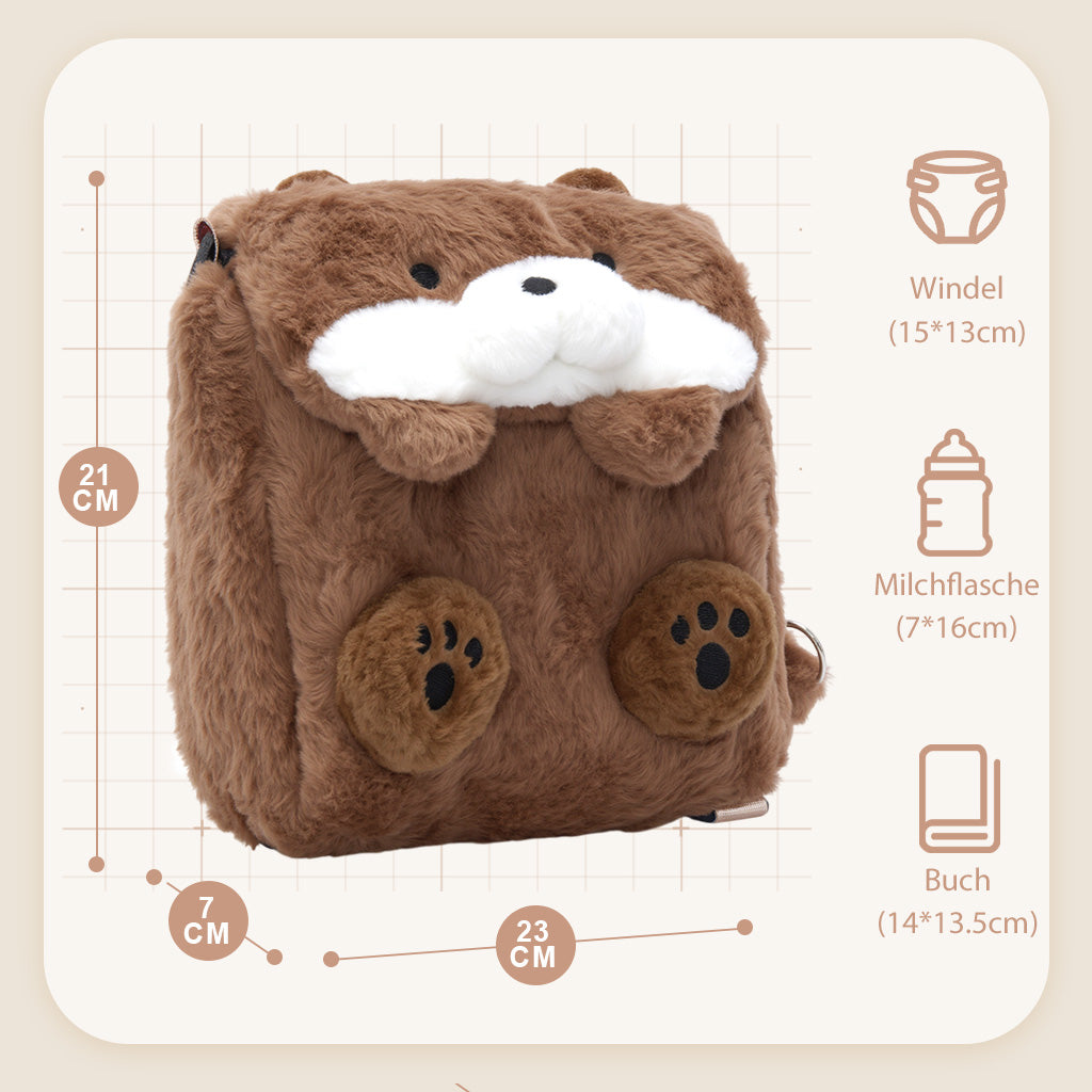 Kawaii Seeotter-Weichtasche, wandelbarer Rucksack in Schultertasche