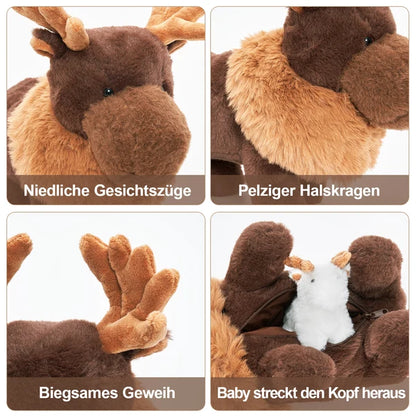 Tierfamilien-Plüschspielzeug-Set – Tiermutter und Tierbabys