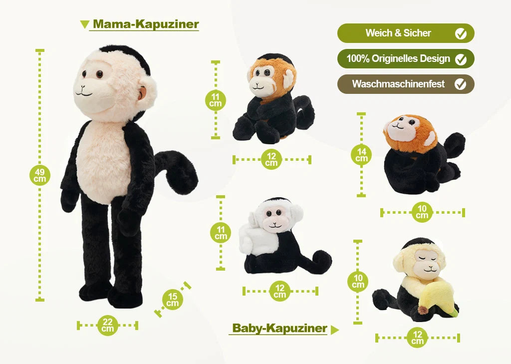 Tierfamilien-Plüschspielzeug-Set – Tiermutter und Tierbabys