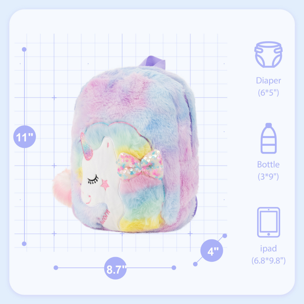 Personalisierter Plüschrucksack Einhorn