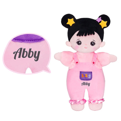 Mini Personalisierte Plüschpuppen mit Offenen Augen im Schwarzen Haar & Geschenkset