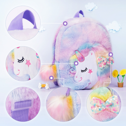 Personalisierter Plüschrucksack Einhorn