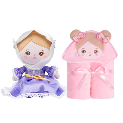 Personalisierte Puppe und 89 cm große, weiche Babydecke (Set)