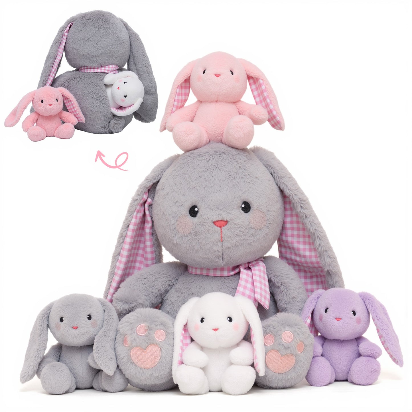 Kaninchen Tier Familie Plüschtier-Set