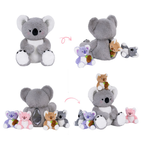 Plüschspielzeug der Koala-Familie mit 4 Babys Geschenkset für Kleinkinder