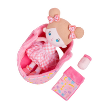 Laden Sie das Bild in den Galerie-Viewer, Personalisierte Puppe und Babybett-Accessoires mit Namen