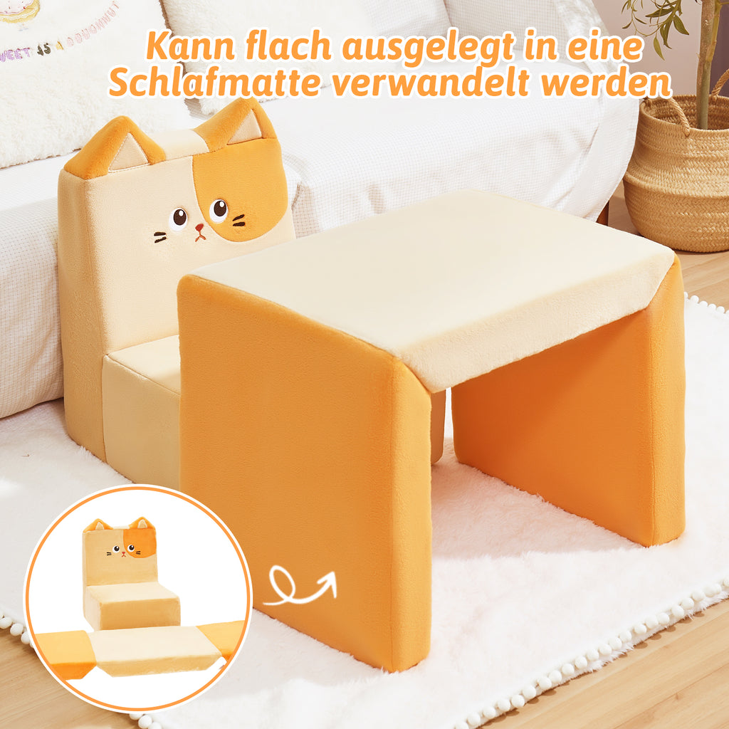 2-in-1-Kindersofa mit süßer Tierkatze