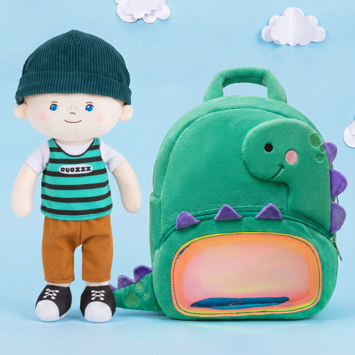 Personalisierte Plüschpuppe für Jungen mit Blauen Augen und Sommersprossen
