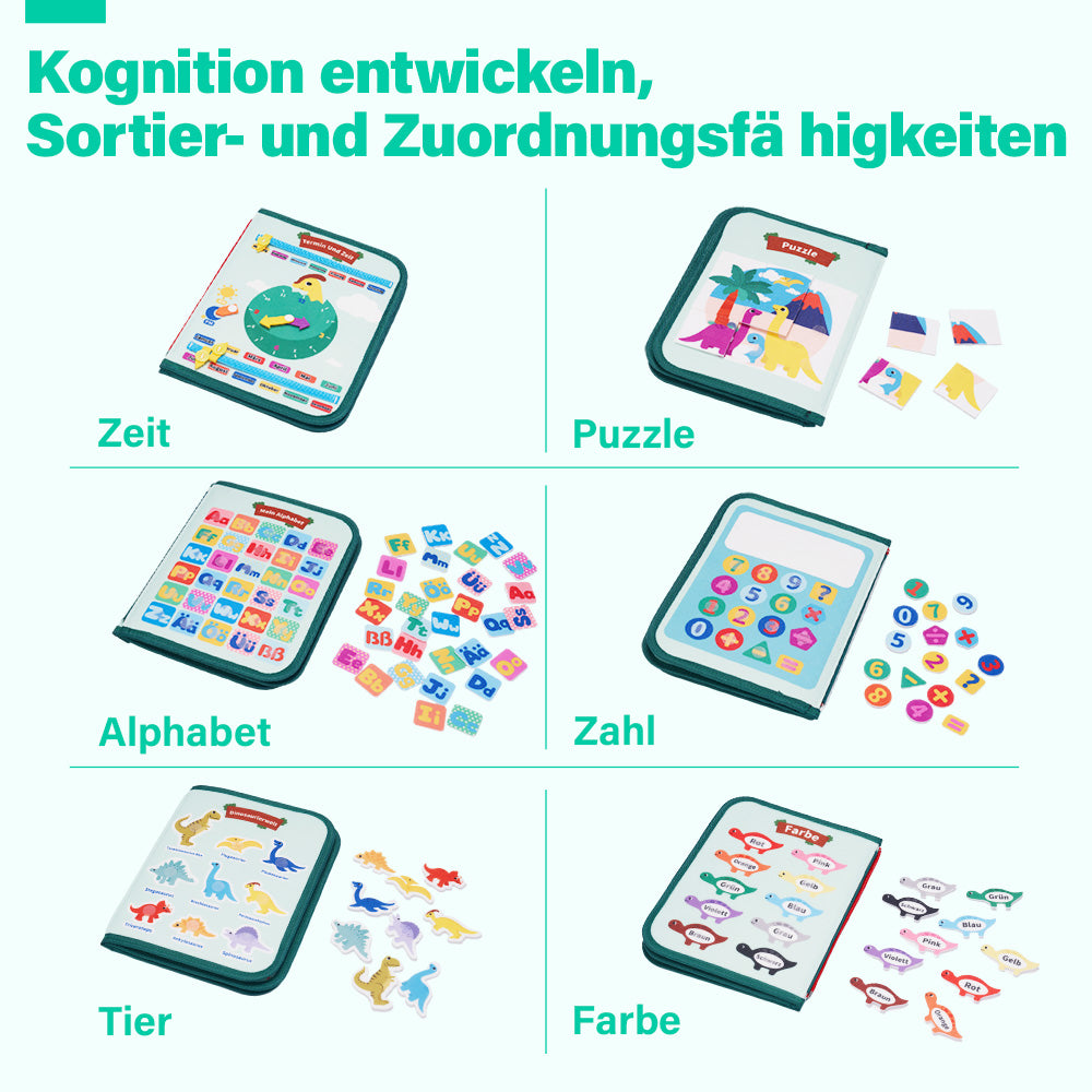 Personalisiertes Dinosaurier-Beschäftigungsbrett Montessori-Spielzeug