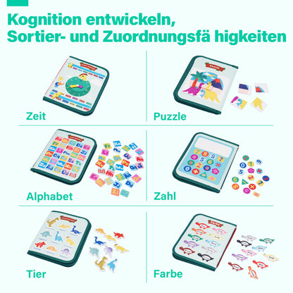 Personalisiertes Dinosaurier-Beschäftigungsbrett Montessori-Spielzeug
