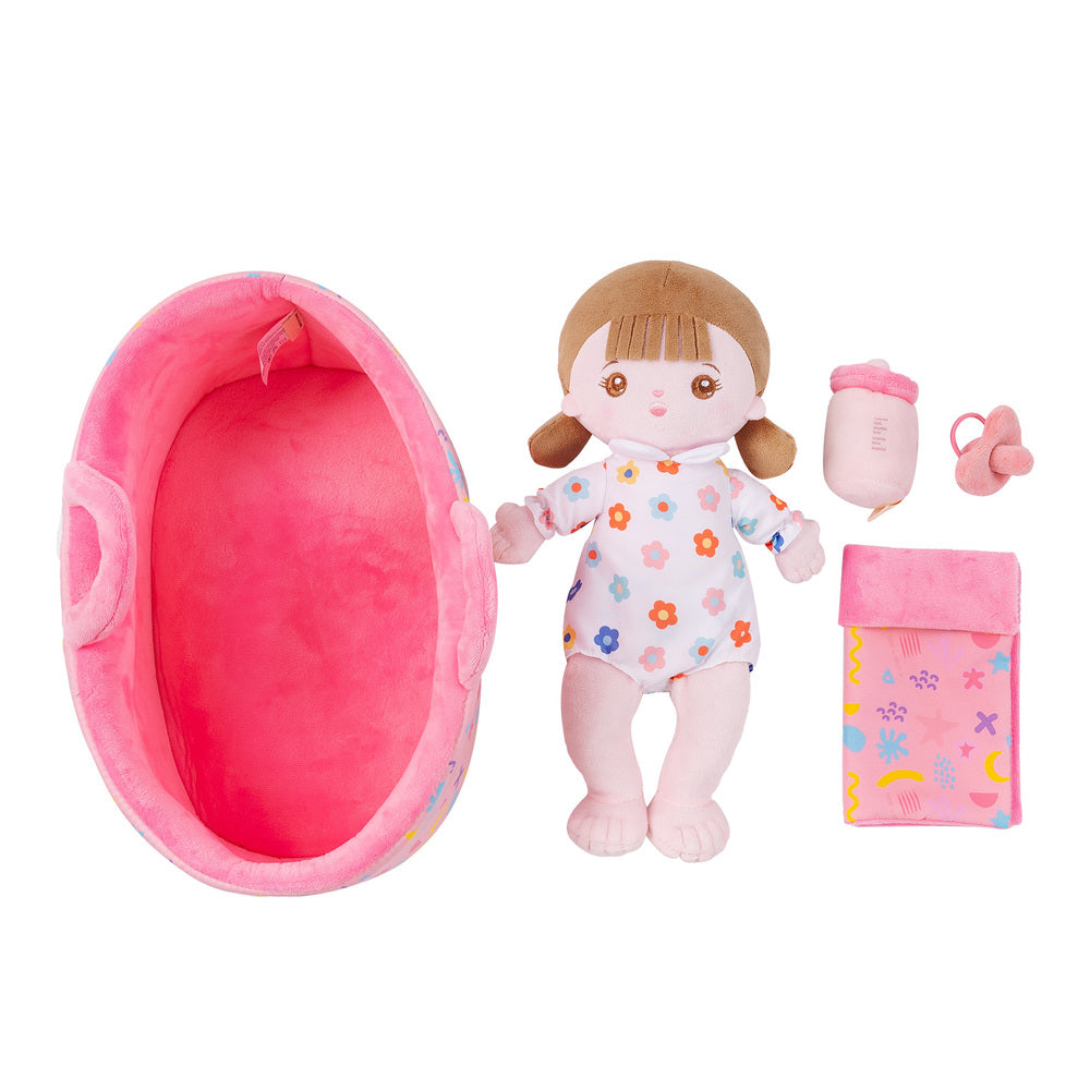 Mini Weiße Personalisierte Plüschpuppen mit Wechselbarem Outfit