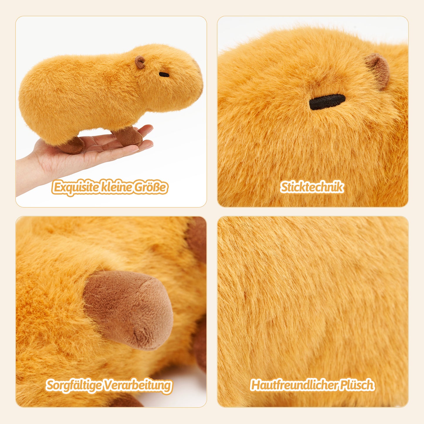 22 cm süßes Mini-Capybara-Plüschtier, Capybara-Spielzeug für Kinder
