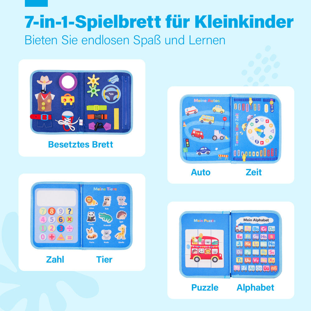 Personalisiertes Auto-Beschäftigungsbrett Montessori-Spielzeug
