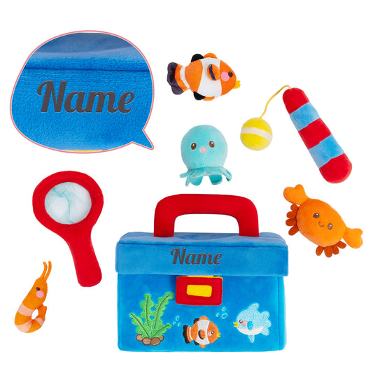 Personalisiertes sensorisches Spielzeug-Set „Babys erste Angelbox“