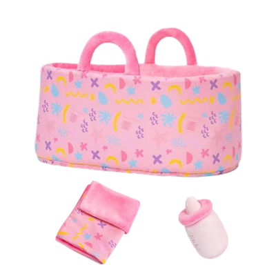 Plüsch-Stubenwagen, Flasche und Mini-Decke