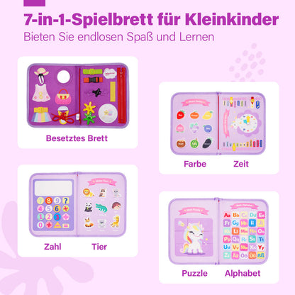 Personalisiertes Einhorn-Beschäftigungsbrett Montessori-Spielzeug