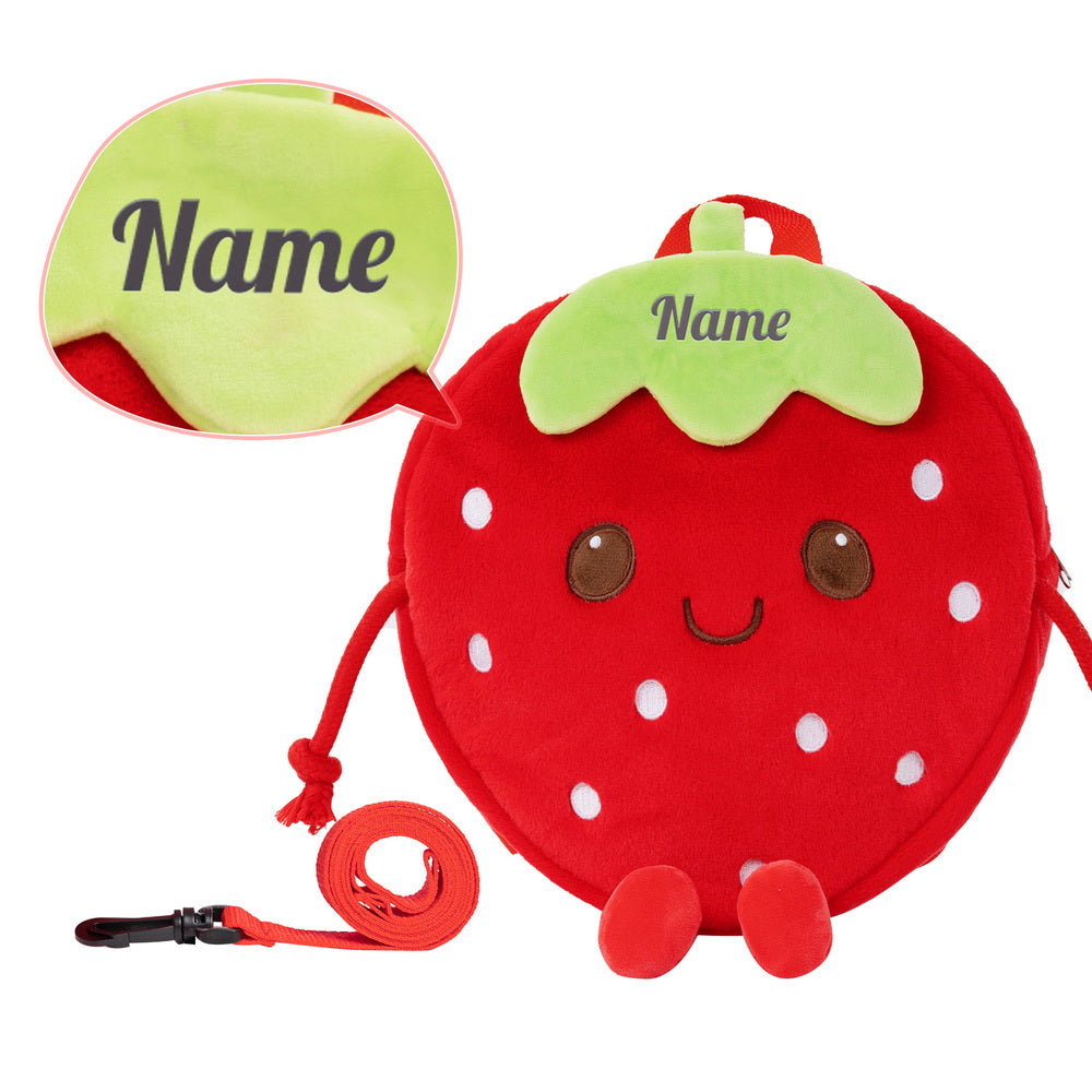 Personalisierter Erdbeer-Plüsch-Rucksack