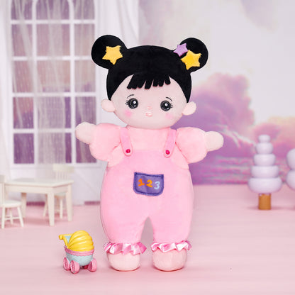 Mini Personalisierte Plüschpuppen mit Offenen Augen im Schwarzen Haar & Geschenkset