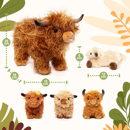 Tierfamilien-Plüschspielzeug-Set – Tiermutter und Tierbabys