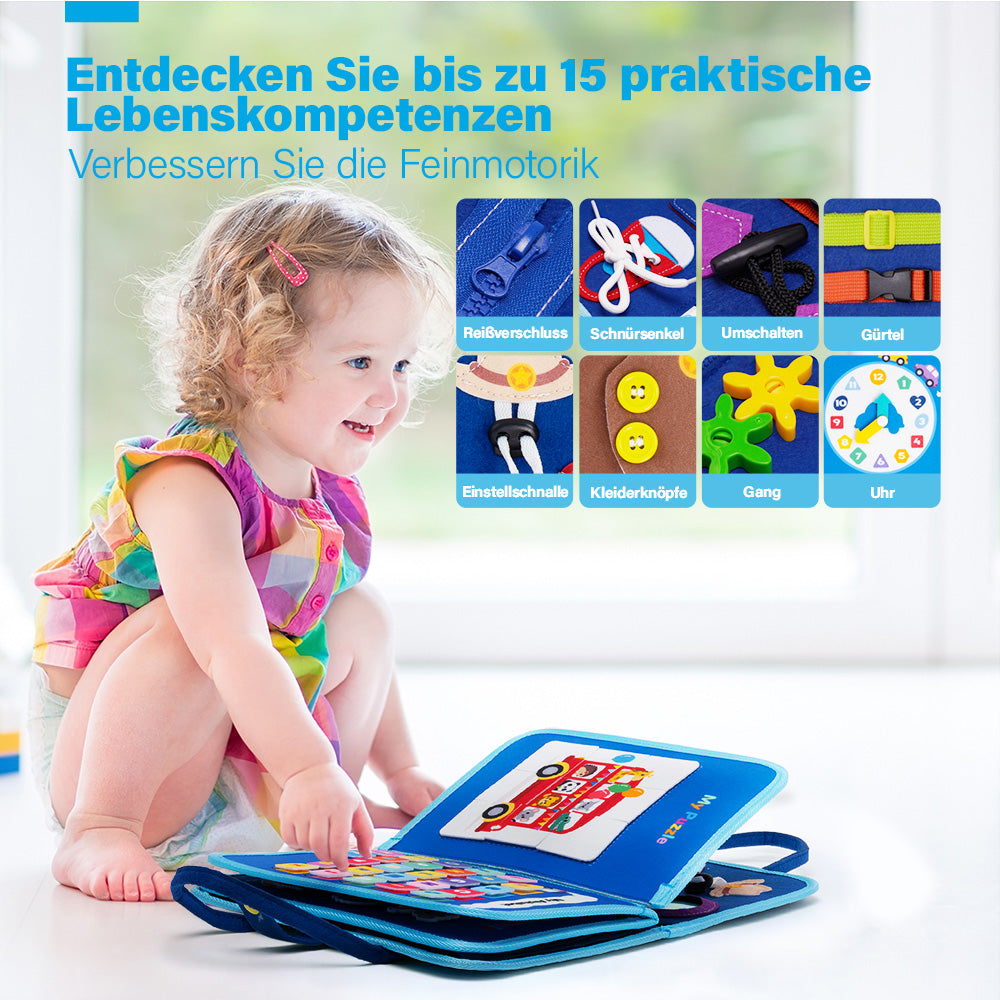 Personalisiertes Auto-Beschäftigungsbrett Montessori-Spielzeug