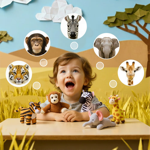 Personalisierte Spielset zum Ersten Plüschspielzeug der Lustiges Zoo-Set