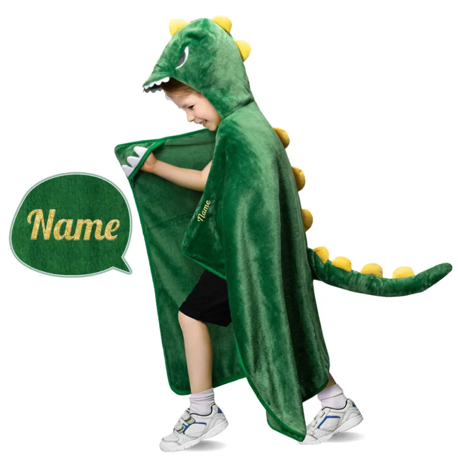 Kuschelweiche Kapuzendecke - Dinosaurier & Einhorn