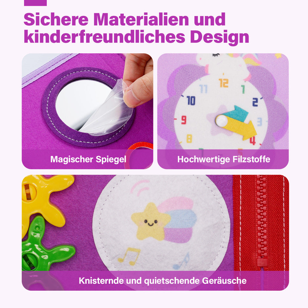 Personalisiertes Einhorn-Beschäftigungsbrett Montessori-Spielzeug