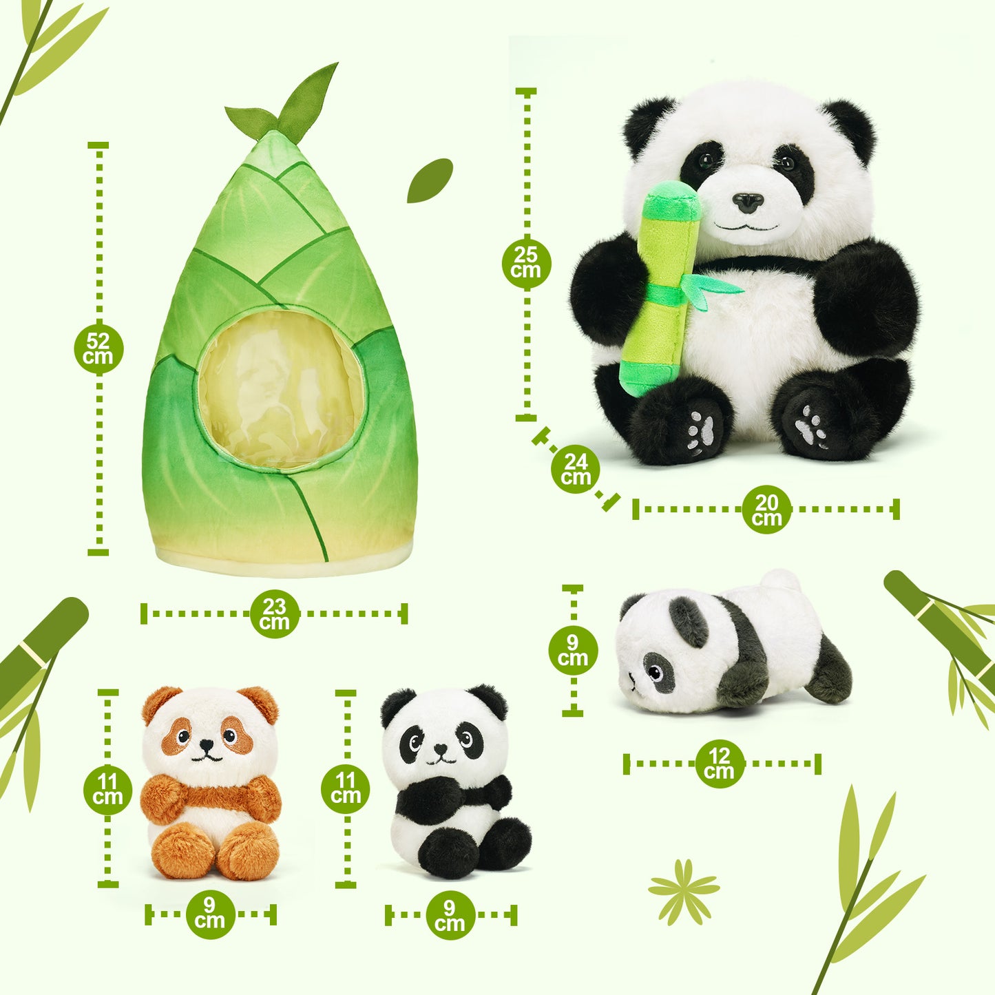 Tierfamilien-Plüschspielzeug-Set – Tiermutter und Tierbabys