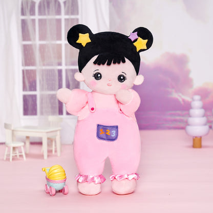 Mini Personalisierte Plüschpuppen mit Offenen Augen im Schwarzen Haar & Geschenkset