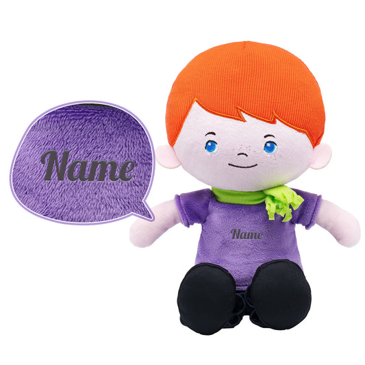 Personalisierte Plüschpuppe für Jungen mit Blaue Augen