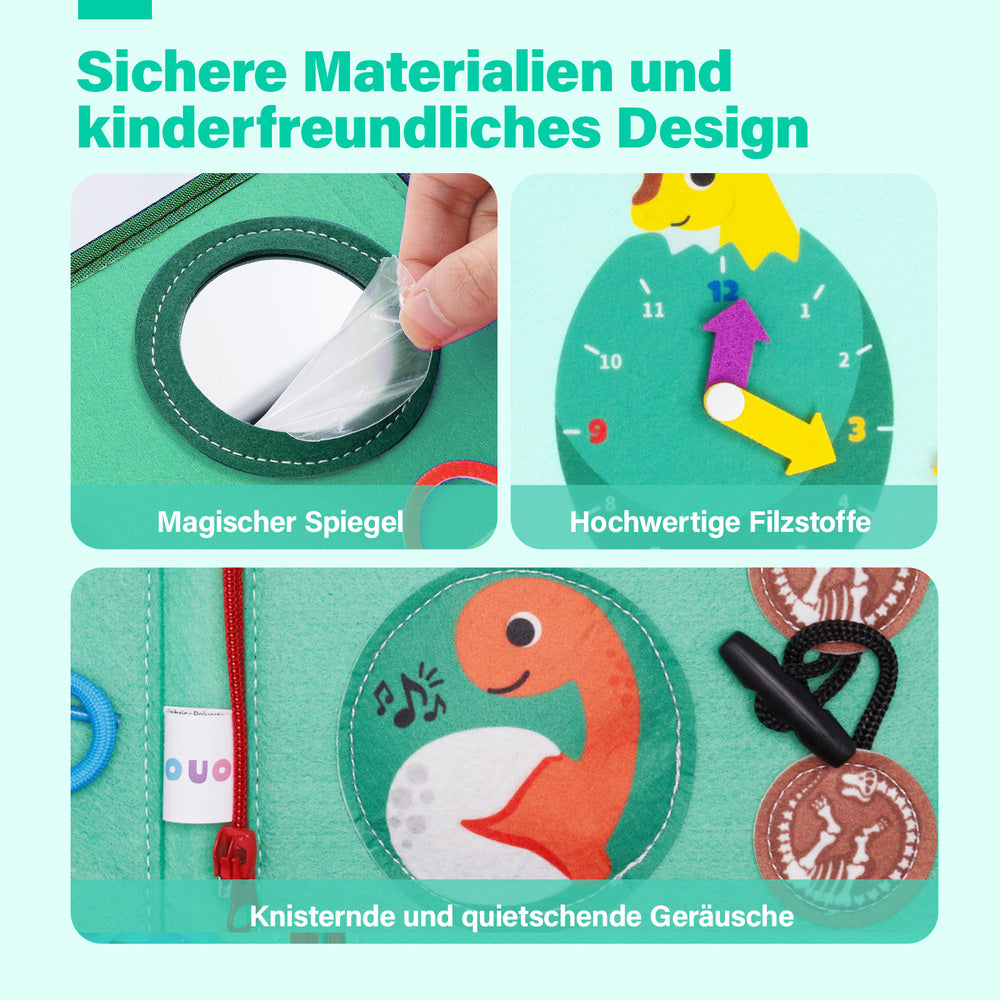 Personalisiertes Montessori Busy Board (Deutsche Ausgabe) - Sensorisches Lernspielzeug für Vorschulkinder