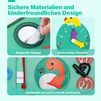 Personalisiertes Montessori Busy Board (Deutsche Ausgabe) - Sensorisches Lernspielzeug für Vorschulkinder