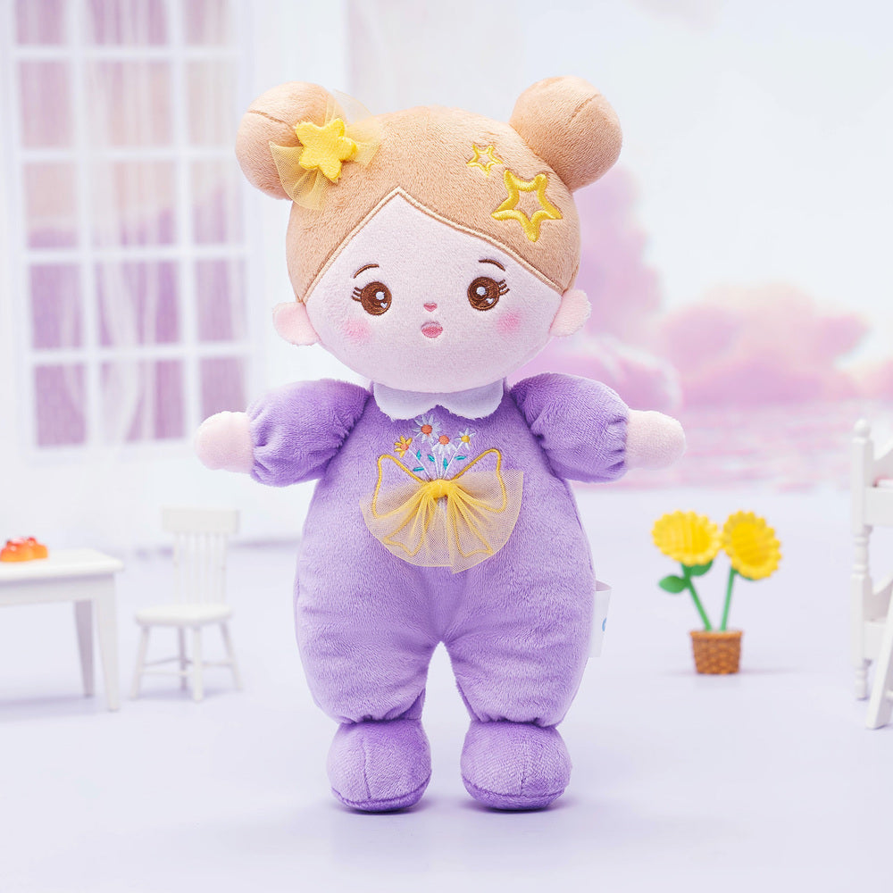 Mini Violett Personalisierte Plüschpuppen mit Offenen Augen & Geschenkset