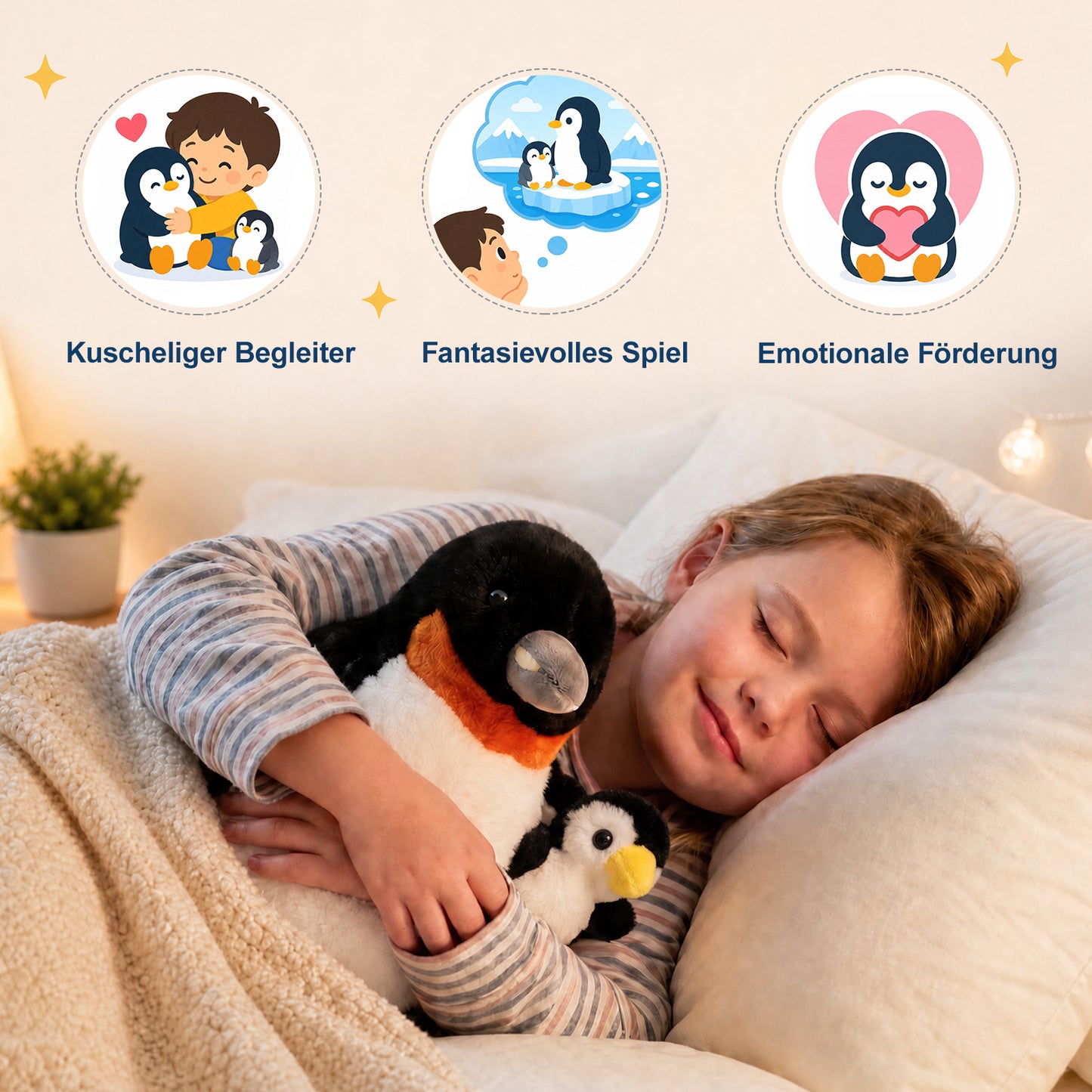 Pinguin-Set Mama & Baby (2-in-1 Kuschelfreunde)