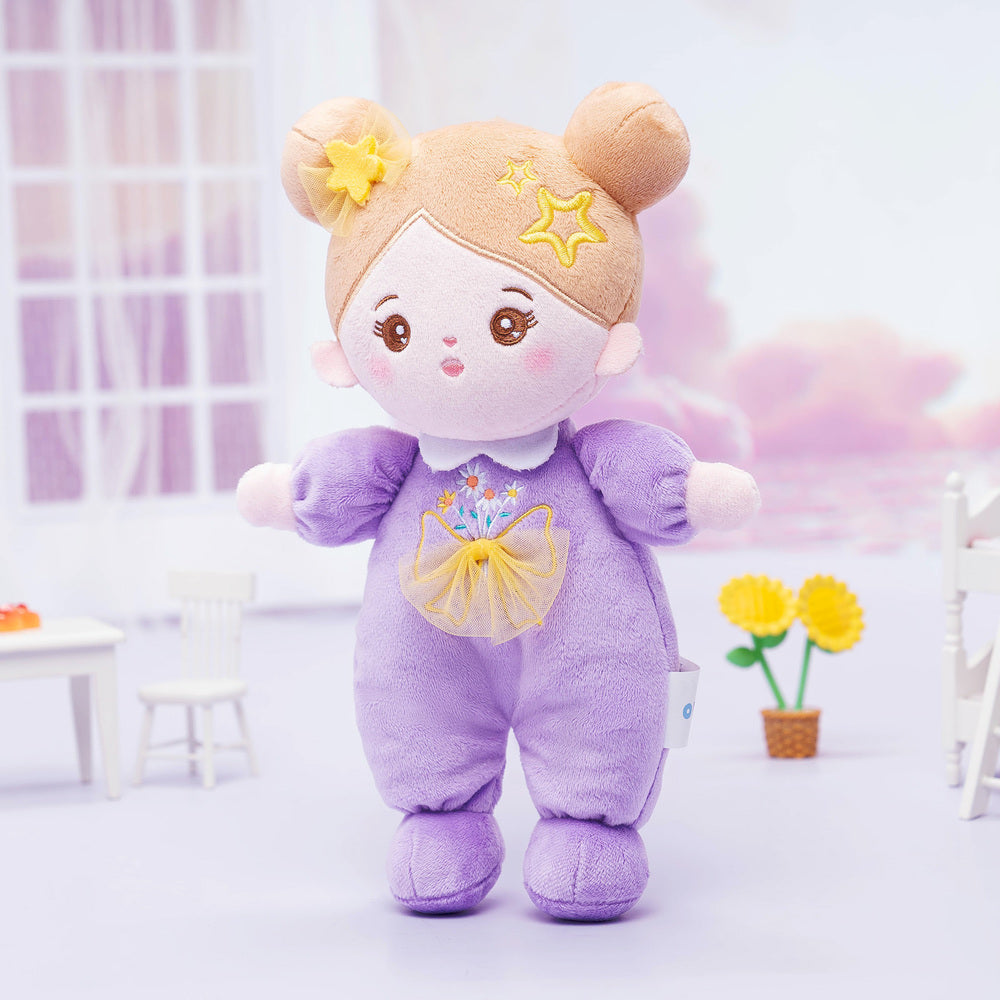 Mini Violett Personalisierte Plüschpuppen mit Offenen Augen