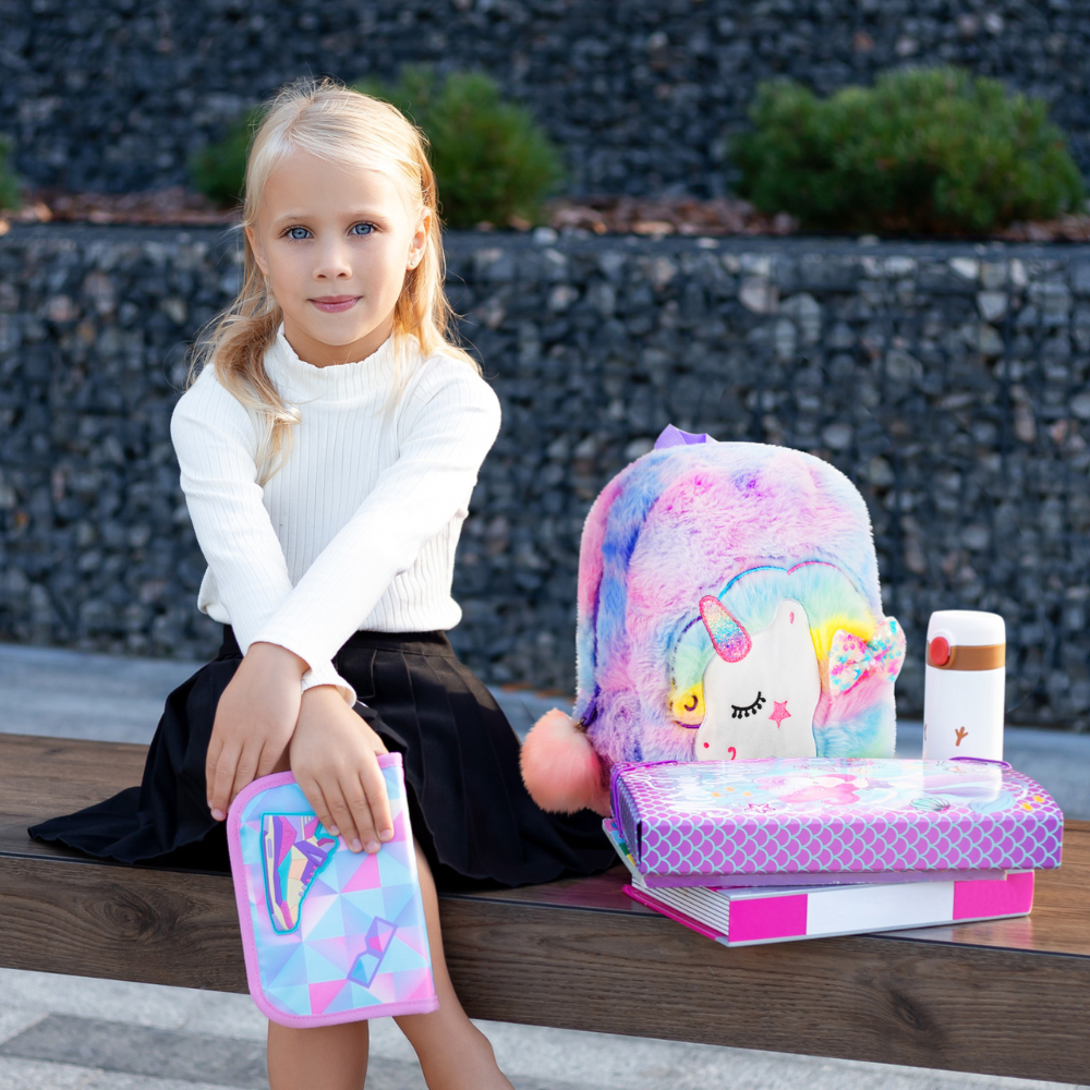 Personalisierter Plüschrucksack Einhorn