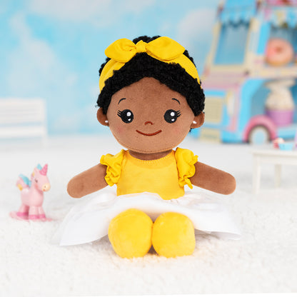 Tiefen Teint Personalisierte Plüschpuppen im Gelbes Kleid