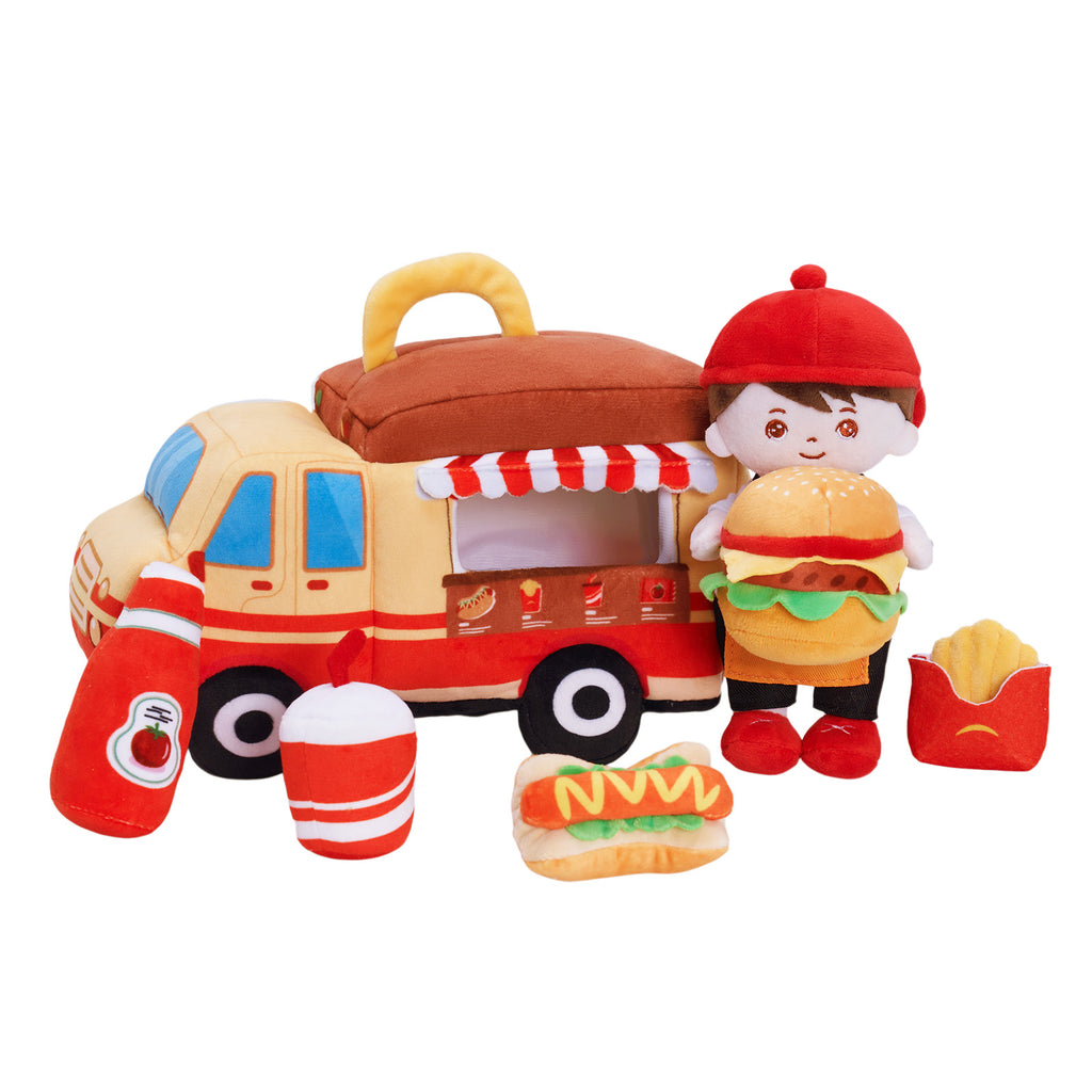 Personalisiertes Baby's First Food Truck Plüschtierset