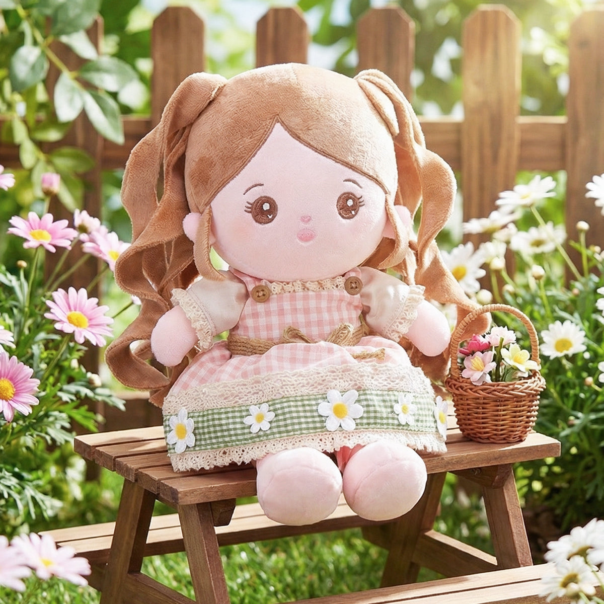Personalisierte Plüsch-Babypuppe im Landhausstil