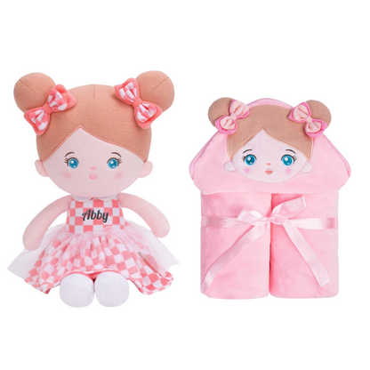 Personalisierte Puppe und 89 cm große, weiche Babydecke (Set)