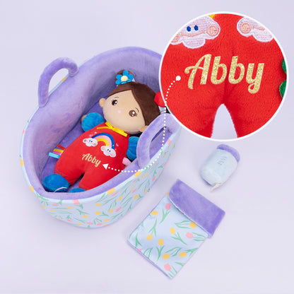 Mini Personalisierte Plüschpuppen mit Offenen Augen im Braune Haut & Geschenkset