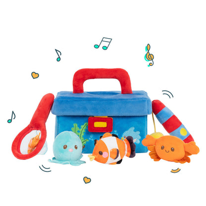 Personalisiertes sensorisches Spielzeug-Set „Babys erste Angelbox“