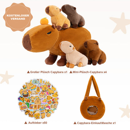 Plüschspielzeug der Capybara-Familie mit 4 Babys Geschenkset für Kleinkinder