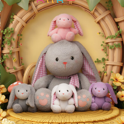 Tierfamilien-Plüschspielzeug-Set – Tiermutter und Tierbabys