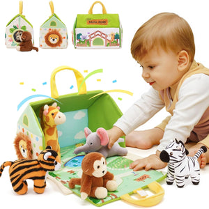 Personalisierte Spielset zum Ersten Plüschspielzeug der Lustiges Zoo-Set