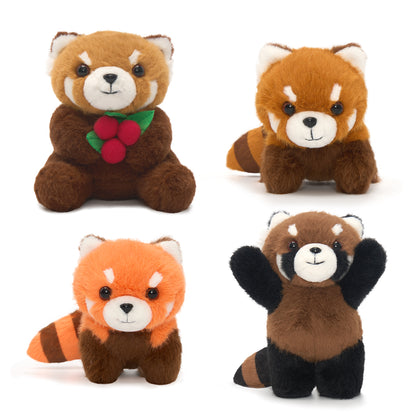 Roter Panda Kuscheltier-Familie mit 4 Babys