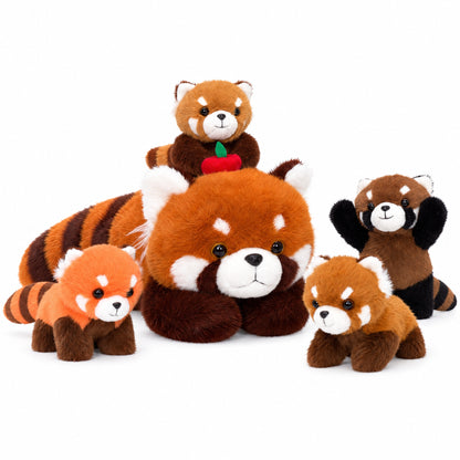 Roter Panda Kuscheltier-Familie mit 4 Babys